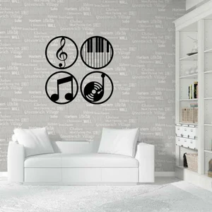 Şirin Lazer Müzik Nota Ahşap Mdf Dekoratif Duvar Tablo