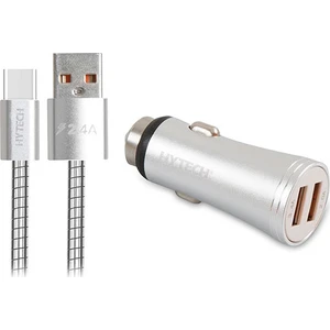 HY-X66 3.4A Type-C Kablolu Araç Hızlı Şarj Cihazı Gümüş