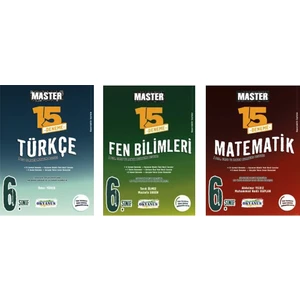 Okyanus Yayınları 6. Sınıf Master Türkçe -Matematik -Fen Bilimleri 15 Deneme 3 Set