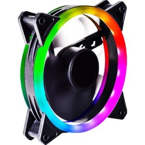 C-892 Rgb 3 Renk Rainbow Gökkuşağı 12CM Kasa Geniş Fan