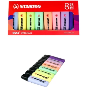 Boss Fosforlu Kalem 8 Pastel Renk 198179
