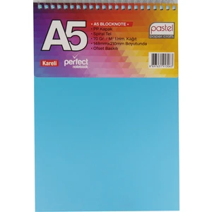 A5 Üstten Spiralli Pp. Kapak 80 Yaprak Kareli Bloknot