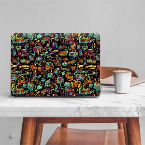 Renkli Doddle Notebook - Laptop Sticker Kaplama