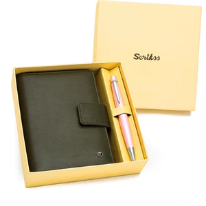 Deri Defter ve Kalem Seti