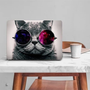 Gözlüklü Kedi Notebook - Laptop Sticker Kaplama