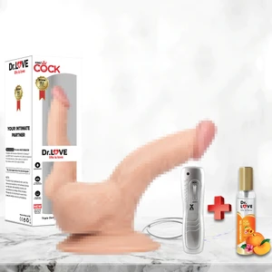 15 cm Titreşimli Ten Rengi Anal + Dildo + Vibratör +Jel