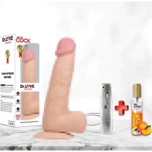 22 cm Titreşimli Ten Rengi Anal + Dildo + Vibratör + Jel