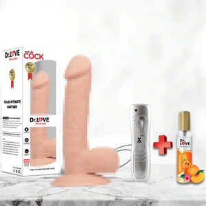 19 cm Titreşimli Ten Rengi Anal+ Dildo+Vibratör+ Jel