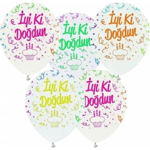 Floresan Iyi Ki Doğdun Baskılı Şeffaf Balon 10 Adet