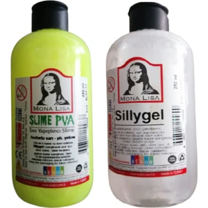 Monalisa Slime Sıvı Yapıştırıcı Fosforlu Sarı 250 ml + Slime Pva 250 ml
