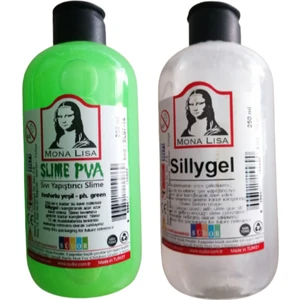 Monalisa Slime Sıvı Yapıştırıcı Fosforlu Yeşil 250 ml + Slime Pva 250 ml