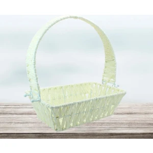 Süsle Bebek ve Parti Saplı Dikdörtgen Sepet, 24 cm, Küçük Boy
