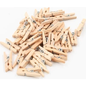 100 Adet 2,5 cm Ahşap-Mini Ahşap Mandal- Foto Askısı