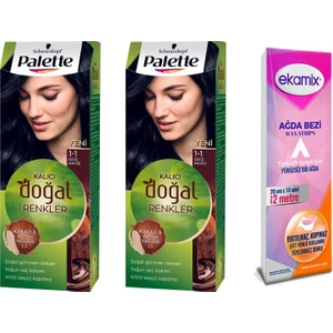 Palette Saç Boyası Doğal Renk 1-1 Gece Mavisi 2 Li+ Ağda Bezi