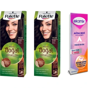 Palette Saç Boyası Doğal Renk  3-0  Koyu Kahve 2 Li +Ağda Bezi