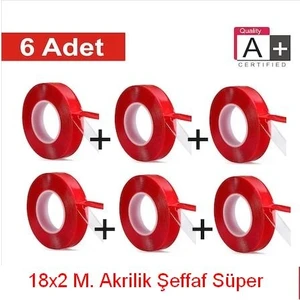 Çift Taraflı Bant Şeffaf Silikon Bant 18X2 M ( 6 Ad.)