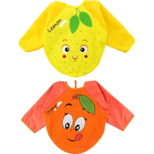 Portakal ve Limon Motif Giyilebilir Kollu Mama Önlüğü