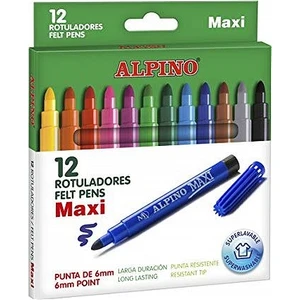 Maxi 12 Renk Kalın Uçlu Keçeli Kalem