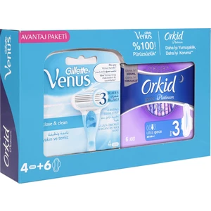 Gillette Venus Yedek Tıraş Bıçağı 4'lü + Orkid Platinum Set