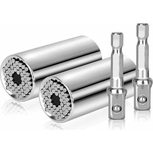 Predator Grip Universal Soket Metalik Gri Lokma 2 Takım