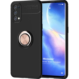 Oppo Reno 5 Pro 5g Kılıf Kickstand Ring Holder Siyah Rose