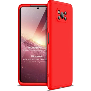 Xiaomi Poco X3 Nfc Kılıf Double Dip 360 Protective Kırmızı