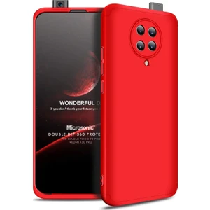 Xiaomi Poco F2 Pro Kılıf Double Dip 360 Protective Kırmızı