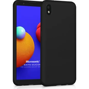 Matte Silicone Samsung Galaxy A01 Core Kılıf Siyah