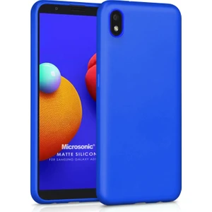 Matte Silicone Samsung Galaxy A01 Core Kılıf Mavi
