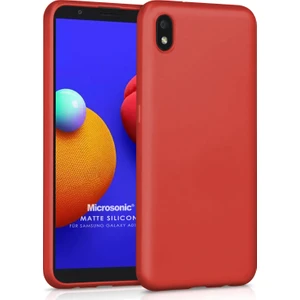 Matte Silicone Samsung Galaxy A01 Core Kılıf Kırmızı