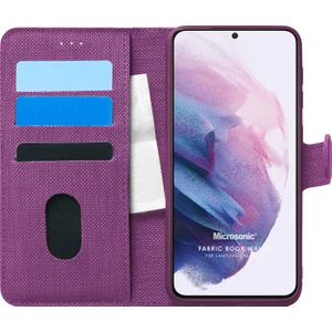 Samsung Galaxy S21 Kılıf Fabric Book Wallet Mor
