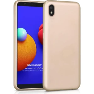 Matte Silicone Samsung Galaxy A01 Core Kılıf Gold