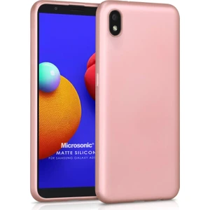 Matte Silicone Samsung Galaxy A01 Core Kılıf Rose Gold