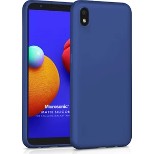 Matte Silicone Samsung Galaxy A01 Core Kılıf Lacivert