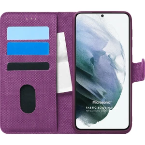 Samsung Galaxy S21 Plus Kılıf Fabric Book Wallet Mor