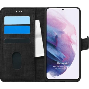 Samsung Galaxy S21 Kılıf Fabric Book Wallet Siyah