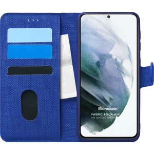 Samsung Galaxy S21 Plus Kılıf Fabric Book Wallet Lacivert