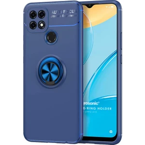 Oppo A15S Kılıf Kickstand Ring Holder Lacivert
