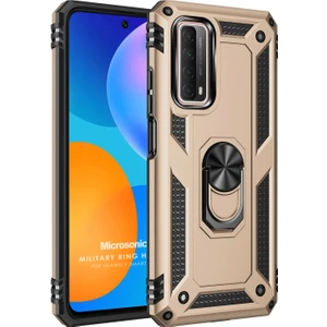 Huawei P Smart 2021 Kılıf Military Ring Holder Gold