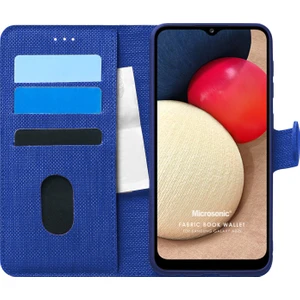 Samsung Galaxy A02S Kılıf Fabric Book Wallet Lacivert