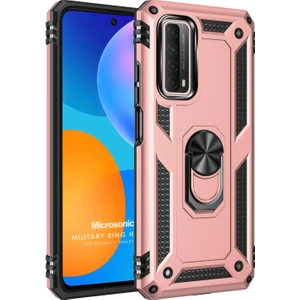 Huawei P Smart 2021 Kılıf Military Ring Holder Rose Gold