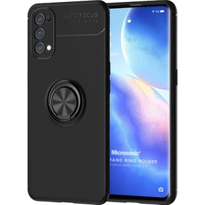 Oppo Reno 5 Pro 5g Kılıf Kickstand Ring Holder Siyah
