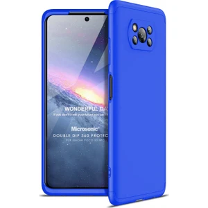 Xiaomi Poco X3 Nfc Kılıf Double Dip 360 Protective Mavi