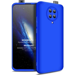 Xiaomi Poco F2 Pro Kılıf Double Dip 360 Protective Mavi