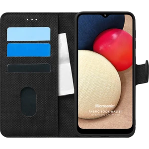 Samsung Galaxy A02S Kılıf Fabric Book Wallet Siyah