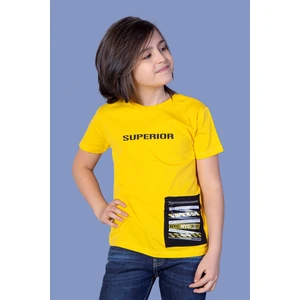 Toontoy Kids Erkek Çocuk Baskılı Cebi Fermuar Kapatmalı T-Shirt