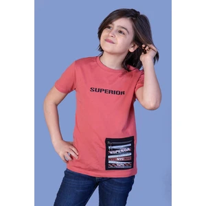 Toontoy Kids  Erkek Çocuk Baskılı Cebi Fermuar Kapatmalı Tişört