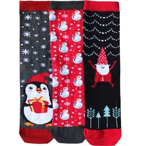 Unlimited Legwear 3lü Yılbaşı Temalı Soket Çorap Seti (Noel Baba, Penguen ve Kardan Adam)