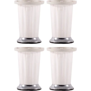 Adem Koç Plastik 10 cm A2 Plastik Dolap Raf Mobilya Ayağı Kirli Beyaz - Krom (4 Adet)