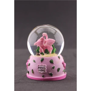 Star Global Dekoratif Mini Pembe Flamingo Kar Küresi 6,5 cm